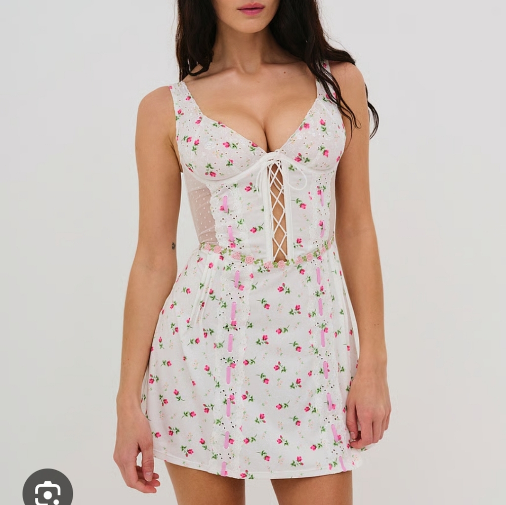 New!For Love And Lemons Xander Mini Slip Dress